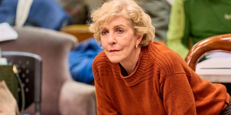 Patricia Hodge in rehearsals for WATCH ON THE RHINE Donmar Warehouse photo by Manuel Harlan