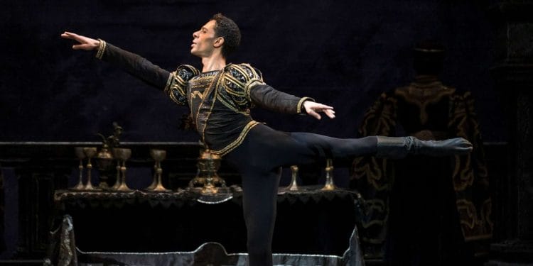 Birmingham Royal Ballet Swan Lake Tyrone Singleton as Prince Siegfried. © Bill Cooper