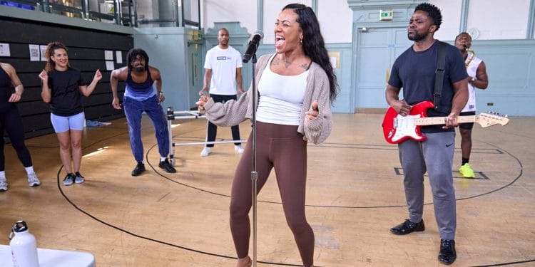 Karis Anderson (centre) & Okezie Morro in rehearsals for TINA The Tina Turner Musical, credit Manuel Harlan (1)
