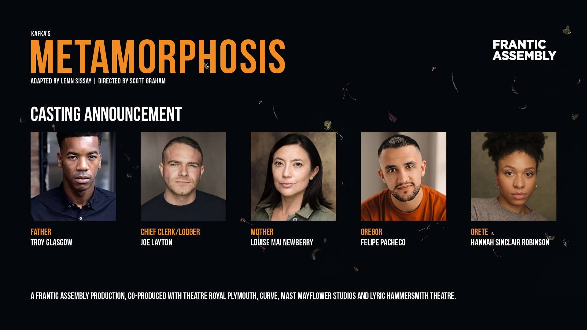 Frantic Assembly Announce Full Cast and Creative Team for Metamorphosis 