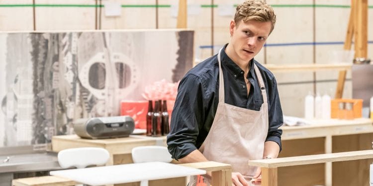 Patrick Gibson in rehearsals for CLYDE'S Donmar photo by Marc Brenner (1)