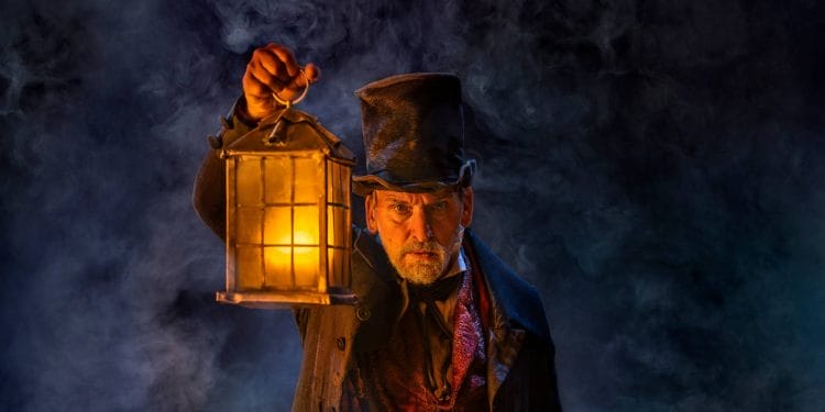 The Old Vic A Christmas Carol Christopher Eccleston as Scrooge photo by Hugo Glendinning