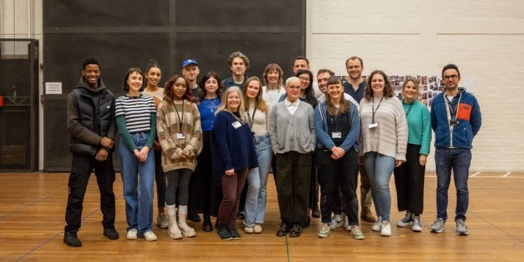 Group shot of the cast and creatives of Jekyll & Hyde 2023 schools' tour on first day of rehearsals (c) Cameron Slater