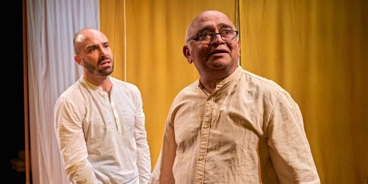 Jay Saighal and Bhasker Patel in SILENCE Donmar Warehouse and Tara Theatre photo by Manuel Harlan