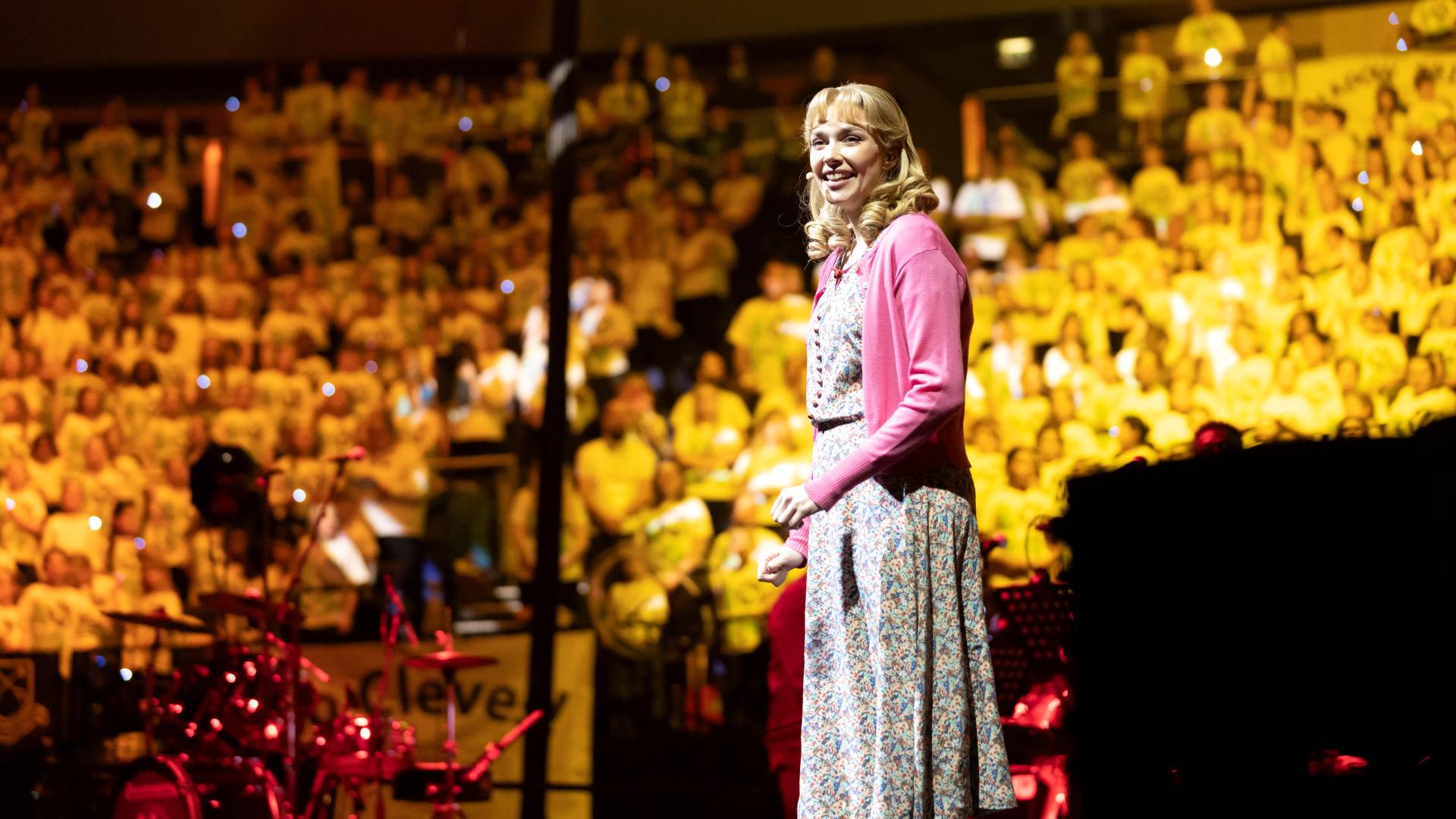 Lydia White (Miss Honey) from the RSC's Matilda The Musical performs at Young Voices at the O2