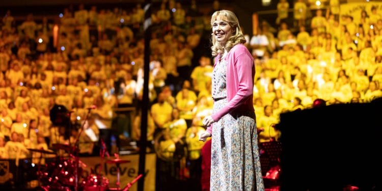 Lydia White (Miss Honey) from the RSC's Matilda The Musical performs at Young Voices at the O2