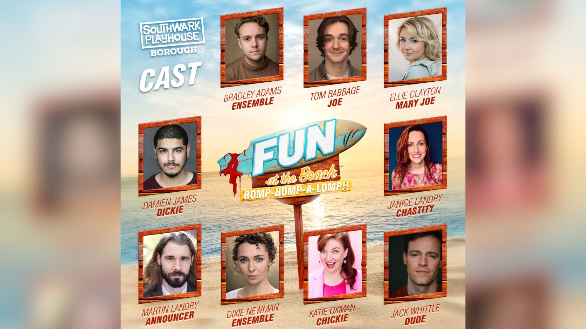 Cast of Fun at the Beach Romp Bomp A Lomp