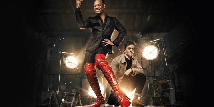 Johannes Radebe and Dan Partridge for KINKY BOOTS, credit Ollie Rosser