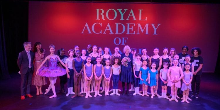 Image of Queen Camilla at the Royal Academy of Dance’s new HQ opening in March 2022