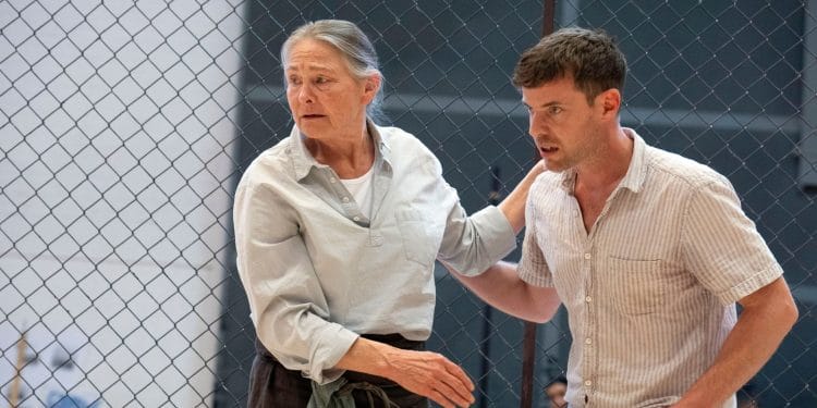 Cherry Jones (Ma Joad) and Harry Treadaway (Tom Joad) in rehearsals for The Grapes of Wrath at the National Theatre (c) Richard Hubert Smith