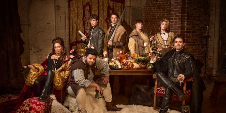 LtoR Meesha Turner, Emile Ruddock, Max Bennett, Andrew Coshan, Eva Scott, Emily Benjamin & Oliver Tompsett, credit Jay Brooks