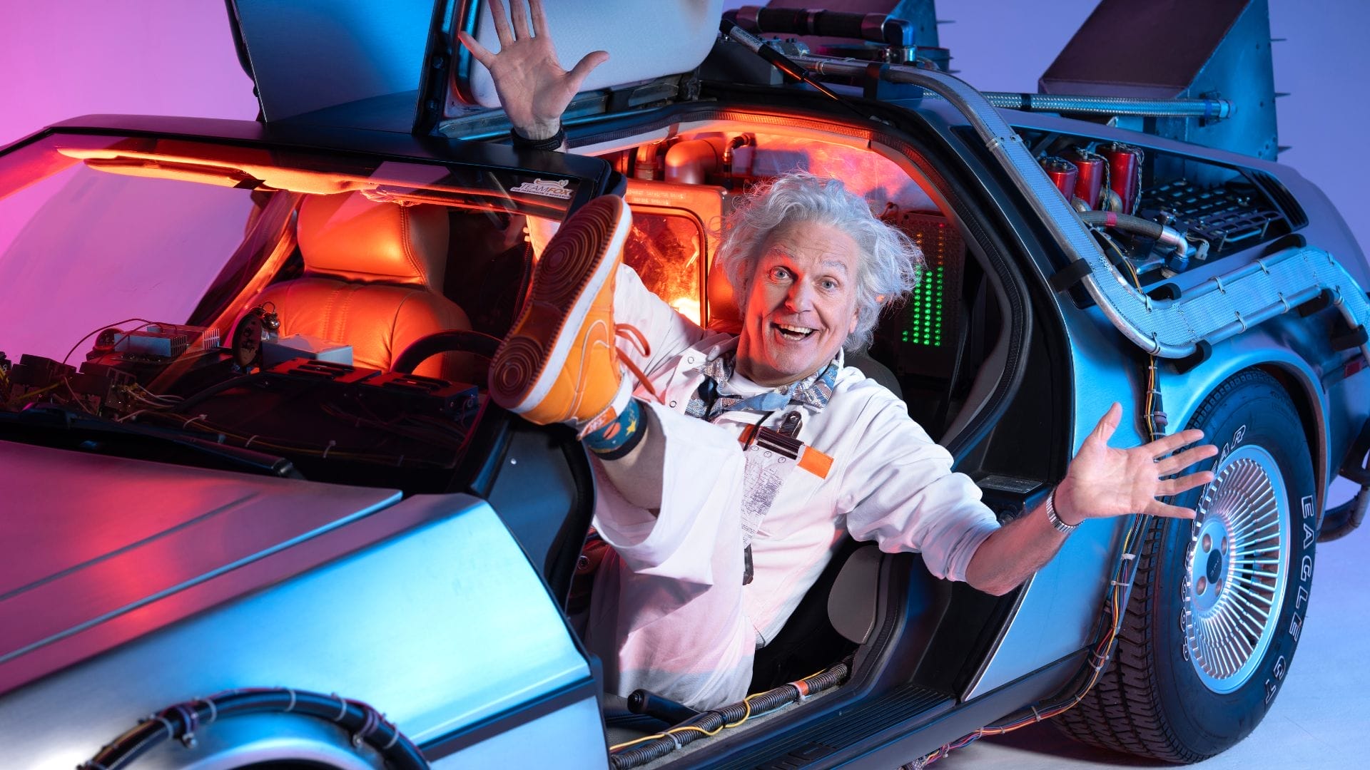 BACK TO THE FUTURE The Musical. Brian Conley as 'Doc Brown'. Photo Hugo Glendinning