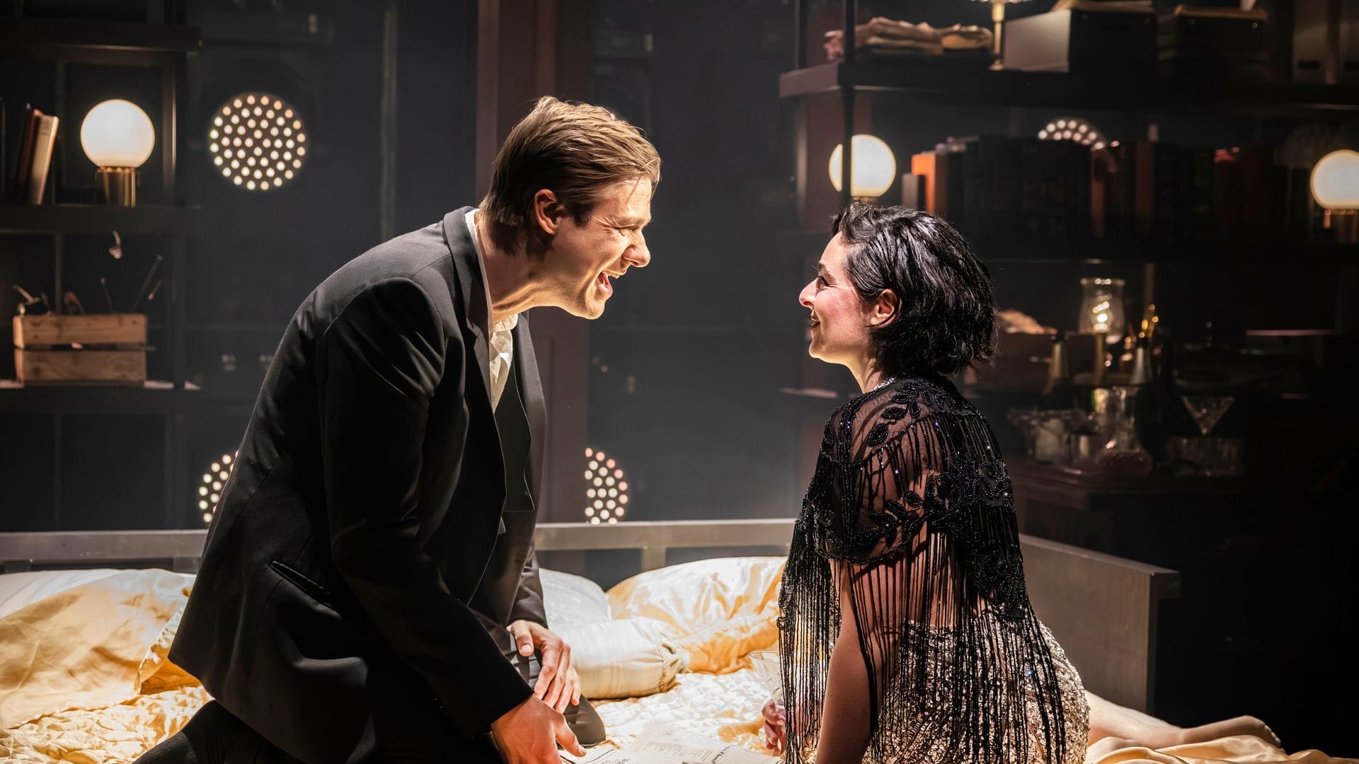 (L R) David Hunter as 'F. Scott' and Hannah Corneau as 'Zelda' (2) C) Pamela Raith