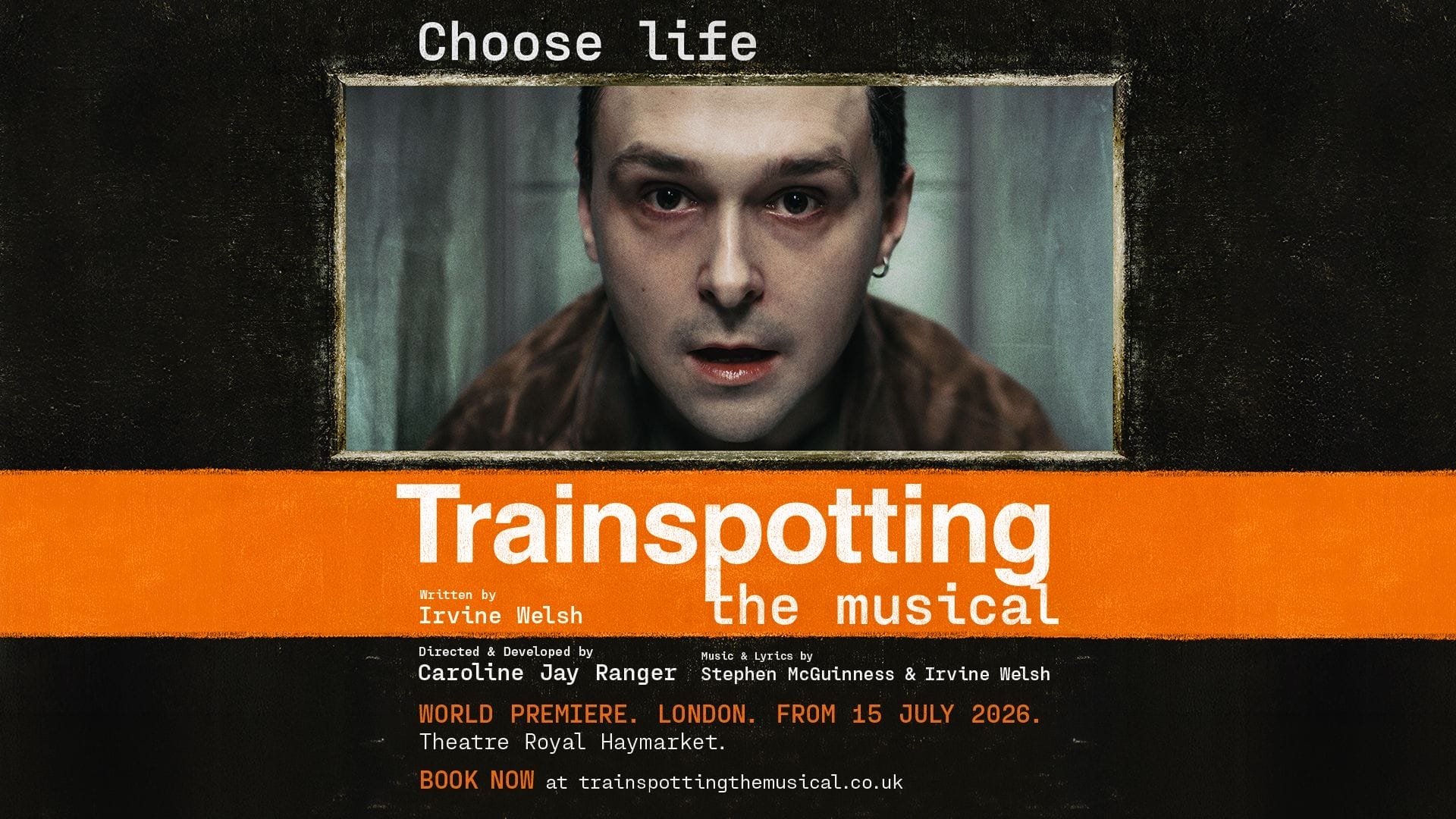 Robbie Scott as Renton in Trainspotting The Musical